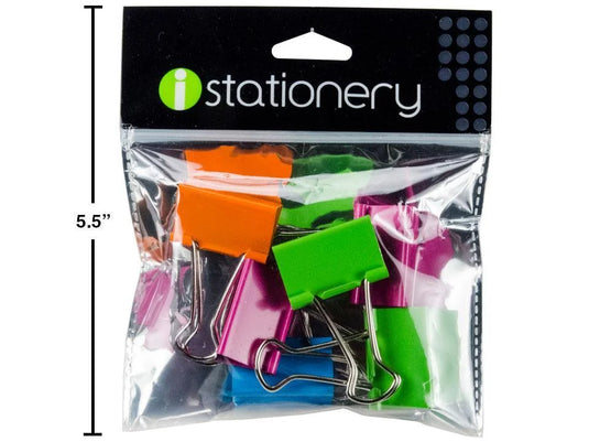iStationery, 6-Pc Binder Clips, 32mm, zip bag