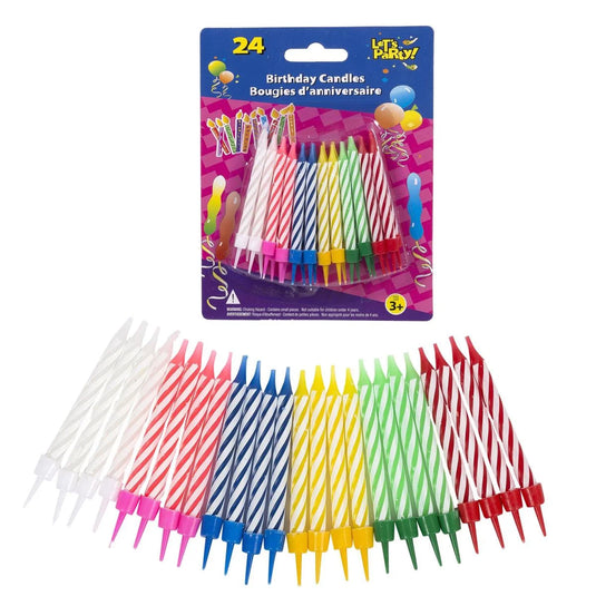24-pc Spiral Birthday Candle w/ Holder, b/c