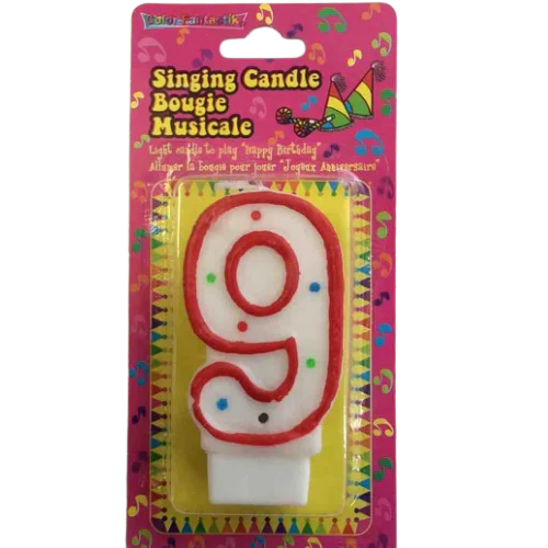 BIRTHDAY CANDLE MUSICAL NUMBER 9