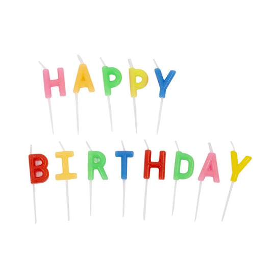 Let's Party Rainbow "HAPPY BIRTHDAY" Candle Set, 13-pk