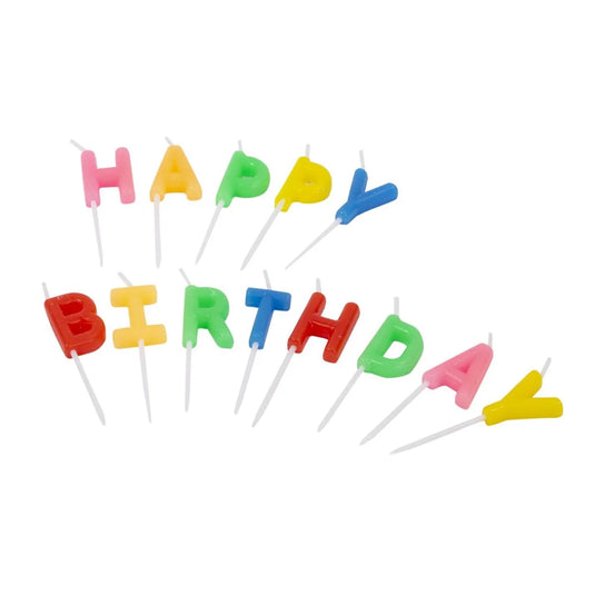 Let's Party Rainbow "HAPPY BIRTHDAY" Candle Set, 13-pk