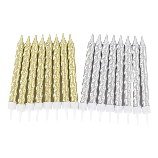 Let's Party, 8-pc Spiral Candle 3", w/holders,