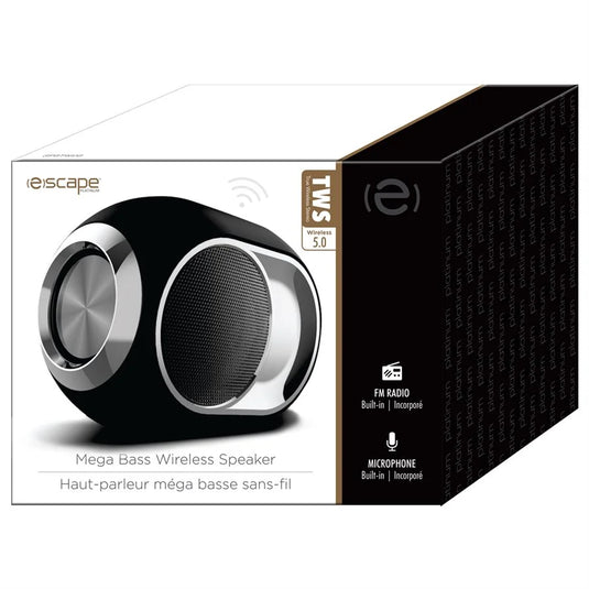 ESCAPE | TWS WIRELESS SPEAKER WITH MICROPHONE AND FM RADIO, BLACK