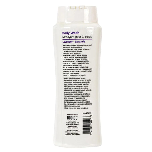 Bodico, 532ml Lavender Body Wash , label, Made in Canada