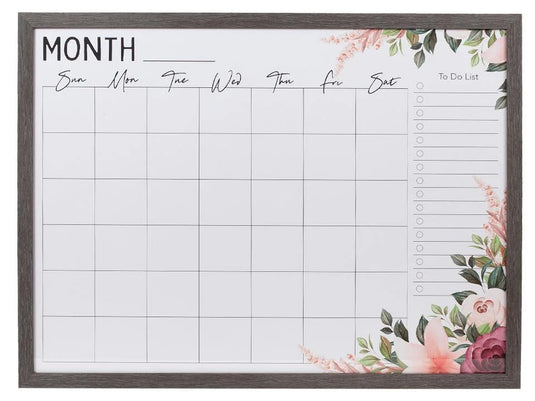 KG Planner Glass Dry Erase Board 18x24", Gray Wood Effect, PS(AZ)