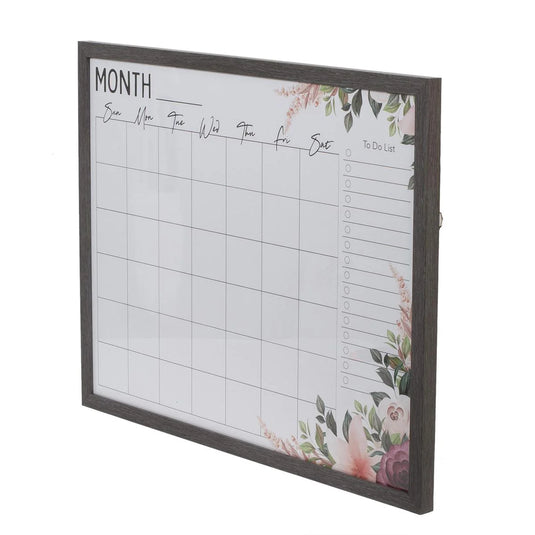 KG Planner Glass Dry Erase Board 18x24", Gray Wood Effect, PS(AZ)
