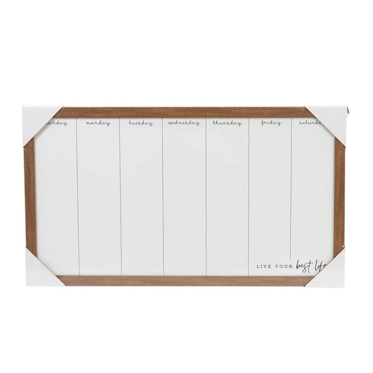 KG Planner Dry Erase Board (Weekly) 12x22in, Magnetic,Espresso, PS (AZ)