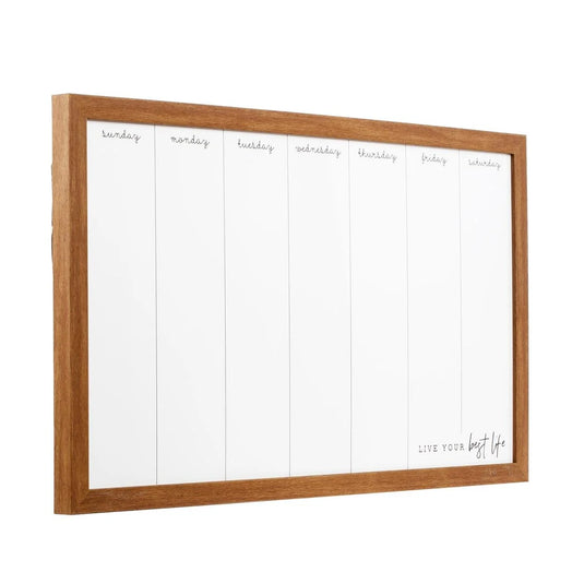 KG Planner Dry Erase Board (Weekly) 12x22in, Magnetic,Espresso, PS (AZ)