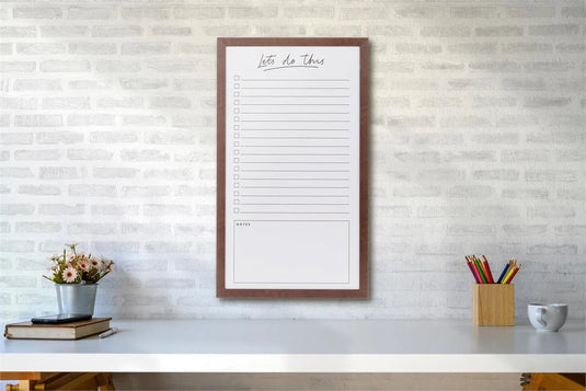 KG Planner Dry Erase Board (To-Do) 12x22in, Magnetic,Espresso, PS (AZ)
