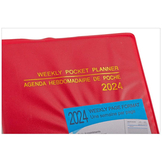 2024 Weekly Pocket Planner, 6.75"x3.75" (Bilingual)
