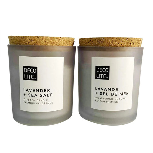 Soy Glass Jar Candle w/Cork Lid, Lavender, 200/460g, col label,