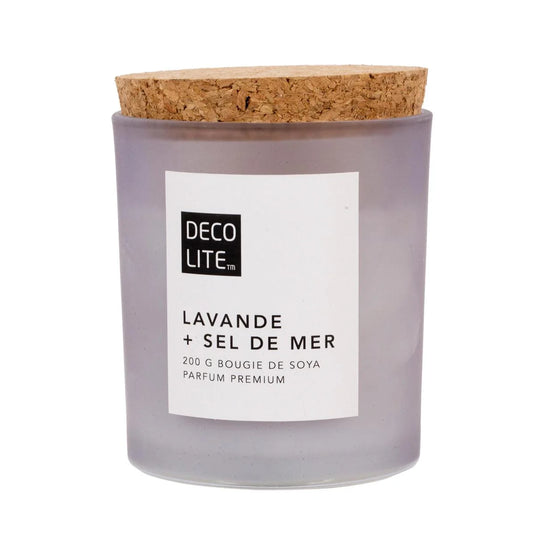 Soy Glass Jar Candle w/Cork Lid, Lavender, 200/460g, col label,