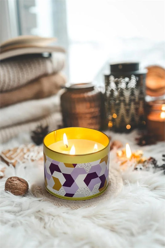 KG 3-Wick Tin Mulled Wine 14Oz Paraffin/Soy Blend Candle (Az)