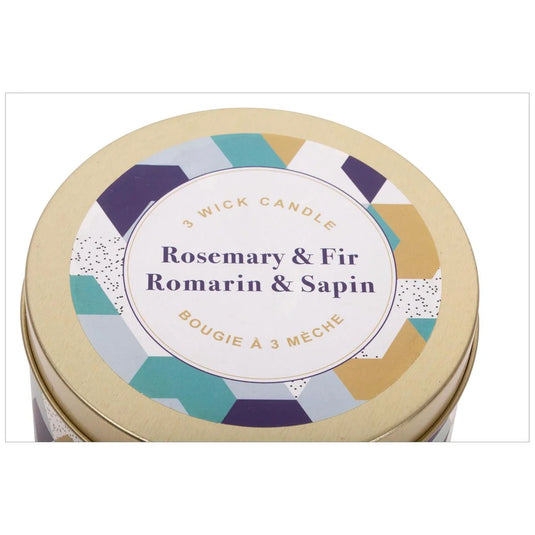 KG 3-Wick Tin Rosemary & Fir 14Oz Paraffin/Soy Blend Candle (Az)