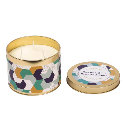 KG 3-Wick Tin Rosemary & Fir 14Oz Paraffin/Soy Blend Candle (Az)