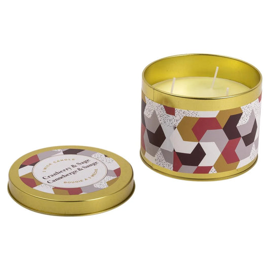KG 3-Wick Tin Cranberry & Sage 14Oz Paraffin/Soy Blend Candle (Az)