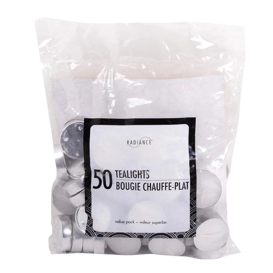 KG Radiance 50Pk White Tlite-10Gm Bagged, 3 Hours (Az)