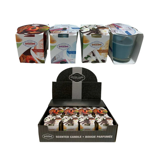 HOME SENSATIONS' GLASS CANDLE IN DISPLAY - 85g