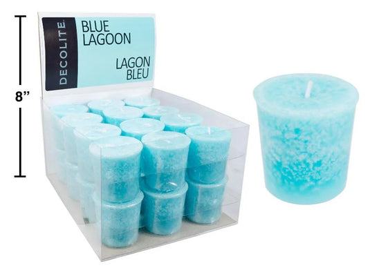 Deco Lite Votive Candle, Blue Lagoon, cardboard col label