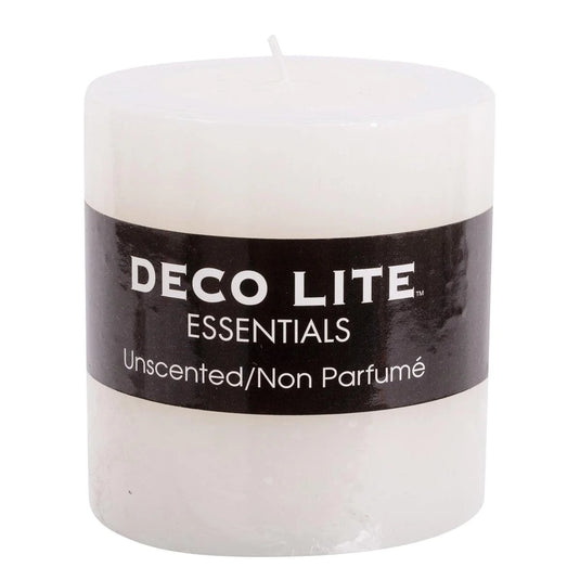 Deco Lite Essentials 3"x3" Smooth Pillar Candle, col. wrap & label