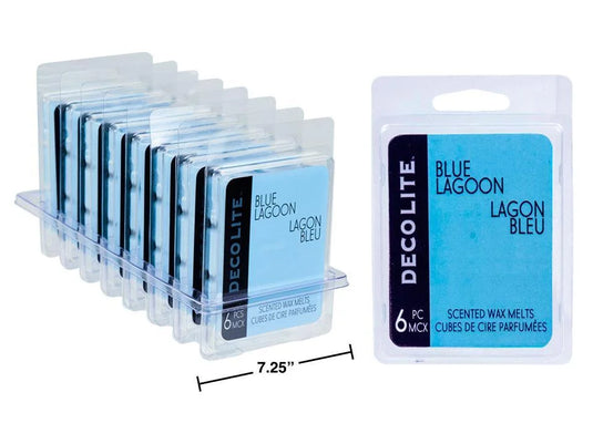 DecoLite 6pc Scented Wax Melts, Blue Lagoon, tray