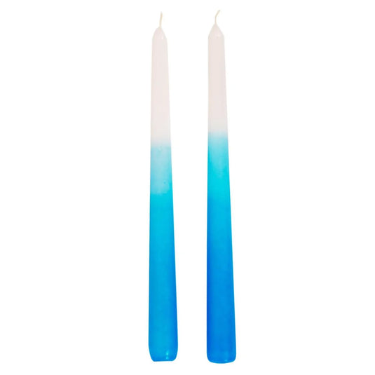 Deco Lite Dipped Tapers Set/2, 10", Sky Blue, PVC box