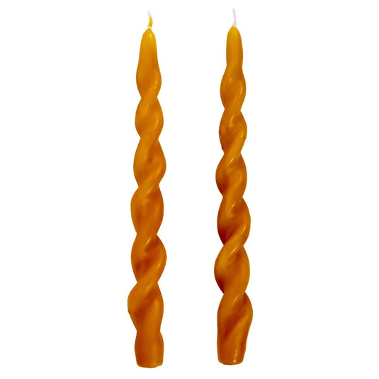 Deco Lite Spiral Tapers Set/2, 10", Ochre, PVC box