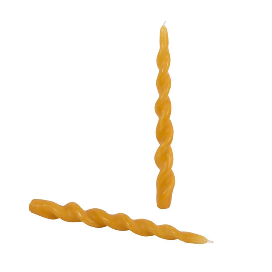 Deco Lite Spiral Tapers Set/2, 10", Ochre, PVC box