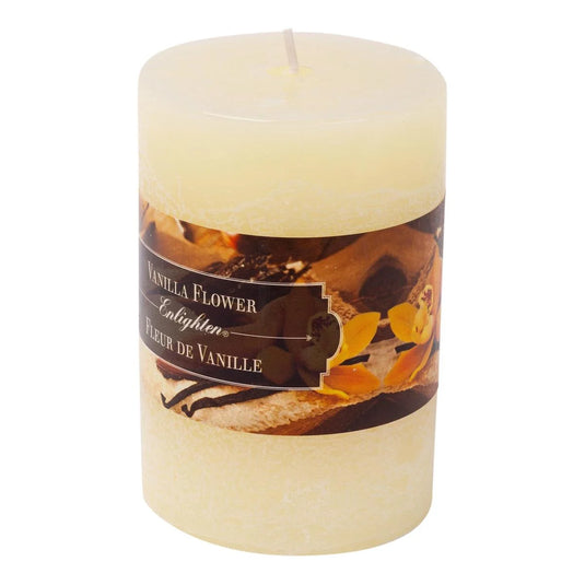 KG Enlighten 4" Scented Pillar Vanilla Flower (Az)