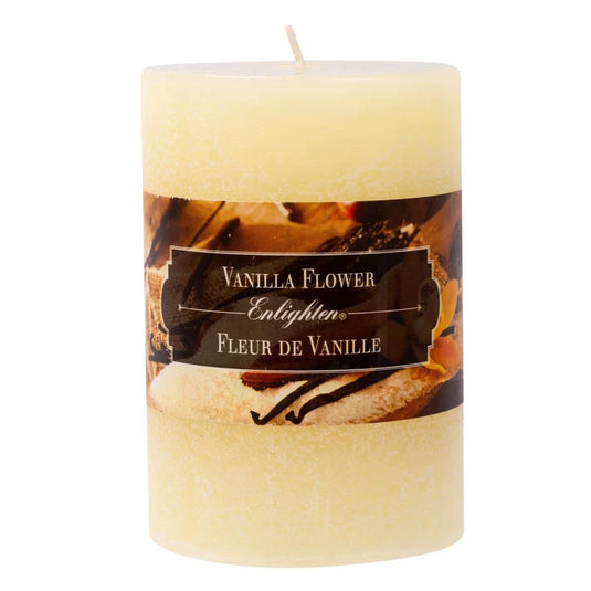 KG Enlighten 4" Scented Pillar Vanilla Flower (Az)