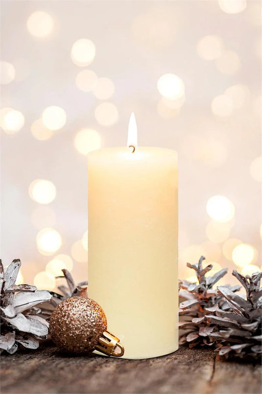 KG Enlighten 6" Scented Pillar Vanilla Flower, 72Hrs (Az)