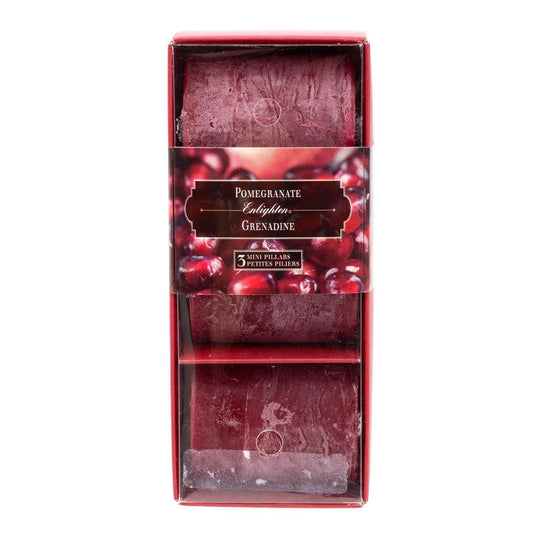 KG Enlighten 3Pk 2" Min Pillars Scented, Pomegranate (Az)