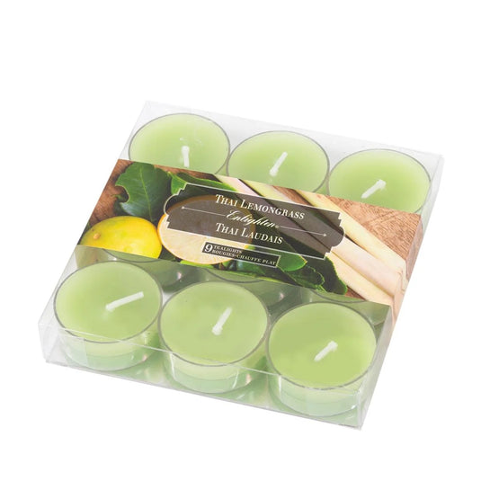 KG Enlighten 9Pk Clearcup T-Light Scented, Thai Lemongrass (Az)