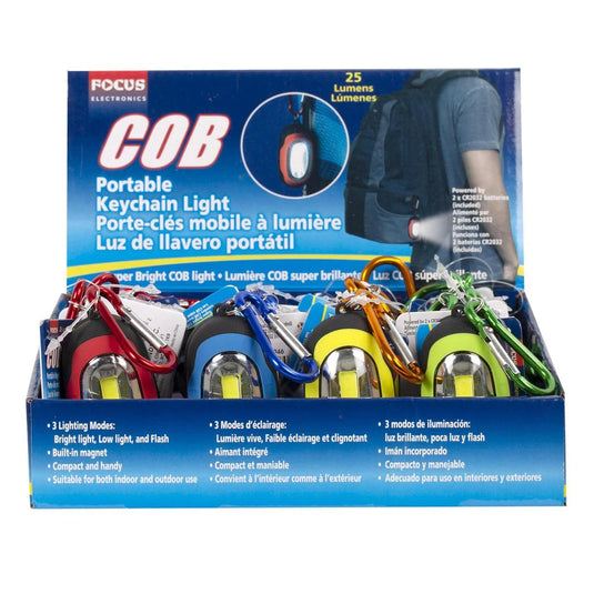 Focus Elec, Portable COB Keychain Light, (HZ) BATT INCL