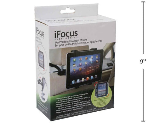 iFocus, iPad/Tablet Headrest Mount In Car For Back Seats Viewing , Black Colour