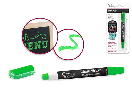 Craft Decor: Chalk Writer Blister-Carded D) Neon Green