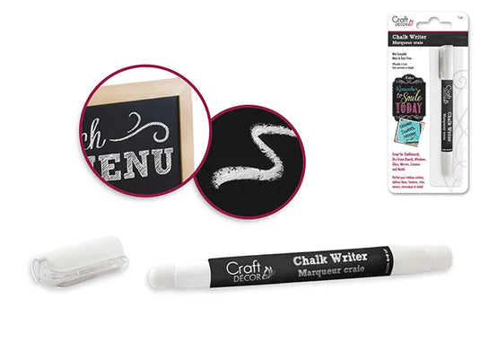 Craft Decor: Chalk Writer Blister-Carded E) White