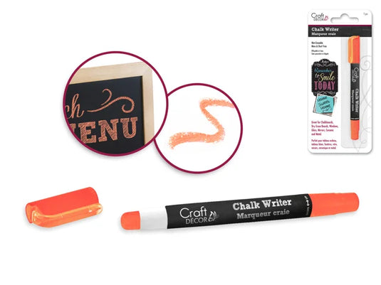Craft Decor: Chalk Writer Blister-Carded F) Neon Orange