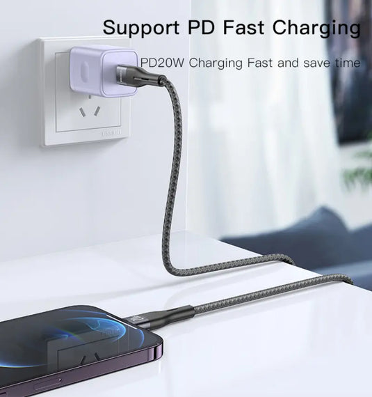 1.2Meter 20W Braided Cable Type-C To IP Fast Charge Data Cable