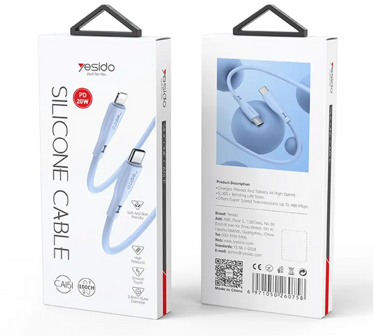 20W fast charging Liquid silicone data cable for iPhone