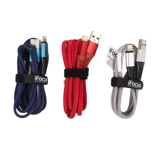iFocus 5ft Lightning Data cable, Velcro strap, bundle (HZ)