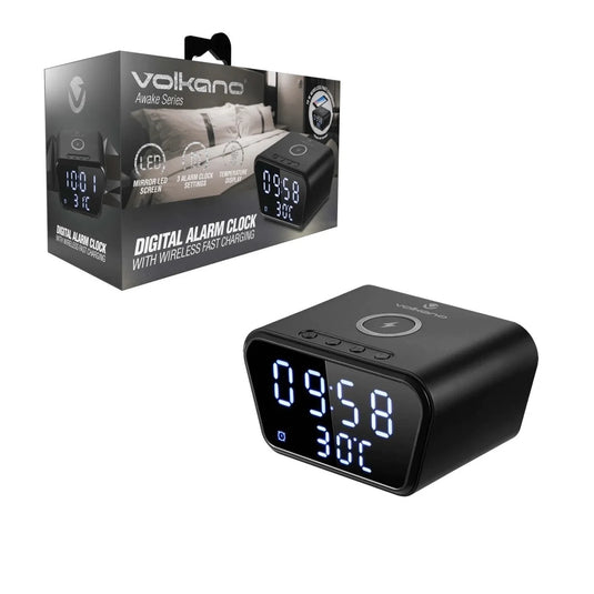 Volkano Awake Plus series Alarm Clock with Wireless Charging Pad