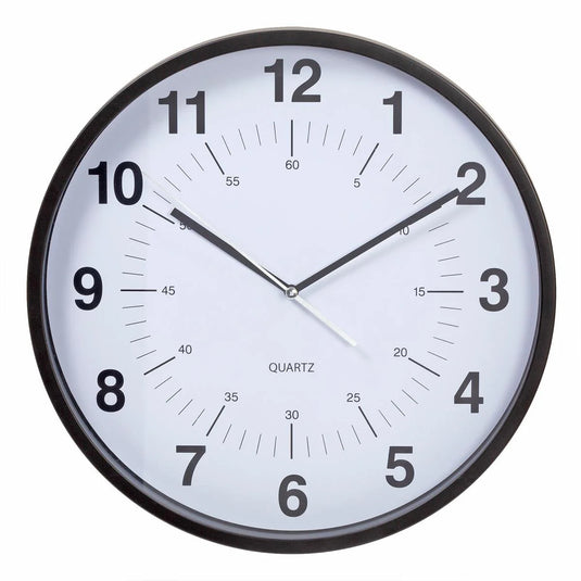 KG Synchro Silent 12" Wall Clock (NON-TICKING)-BLACK, 0.75in D (AZ)