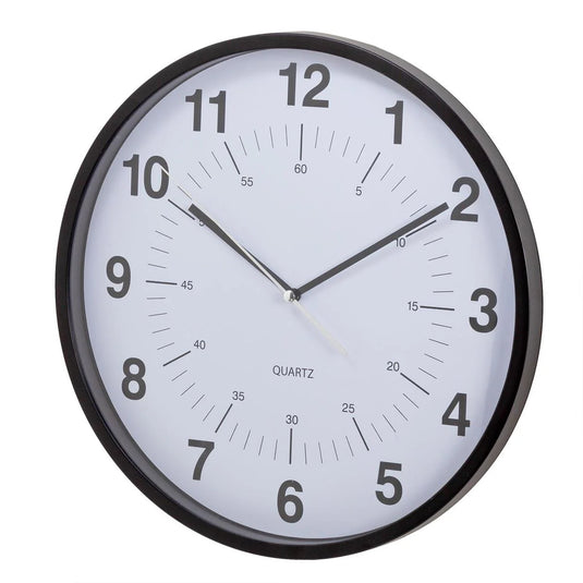 KG Synchro Silent 12" Wall Clock (NON-TICKING)-BLACK, 0.75in D (AZ)