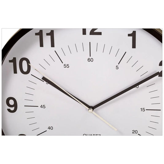 KG Synchro Silent 12" Wall Clock (NON-TICKING)-BLACK, 0.75in D (AZ)