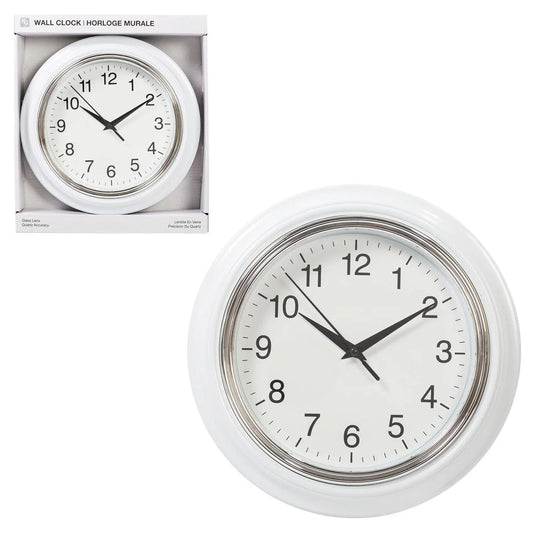 KG Aster 10" Wall Clock - White 1.5in DEEP (AZ)