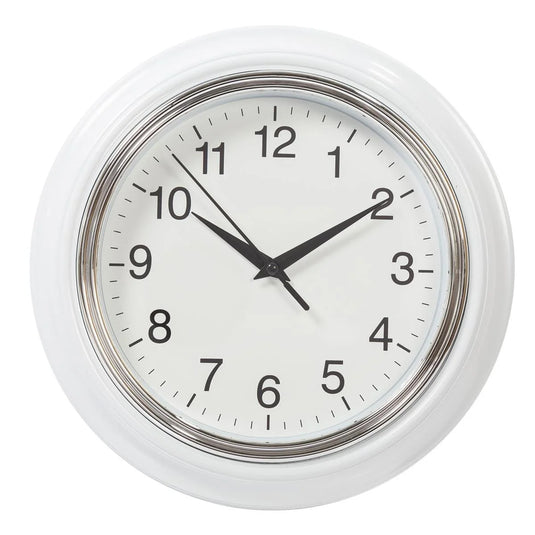KG Aster 10" Wall Clock - White 1.5in DEEP (AZ)