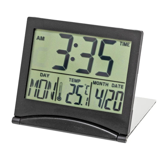 KG Flip Travel Alarm Clock-Black (AZ)