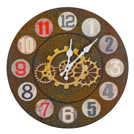 KG Wesley 13"Vintage Wall Clock, Mdf Shrink Wrap (Az)
