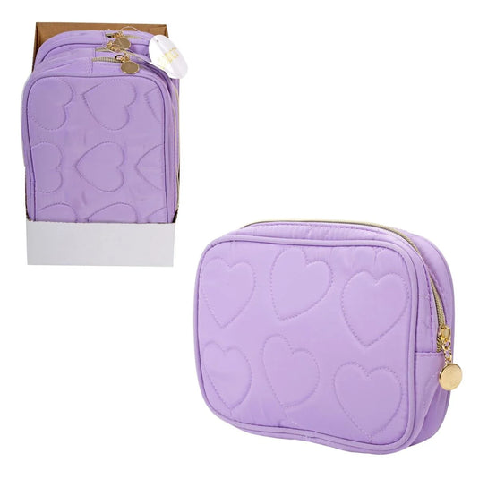 Bodico, Cosmetic Bag, lilac purple, hearts, 20X4X13cm